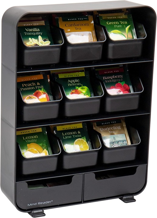 Tea Bag Organizer, Tea Station Organizer, Countertop Storage, Kitchen, Plastic