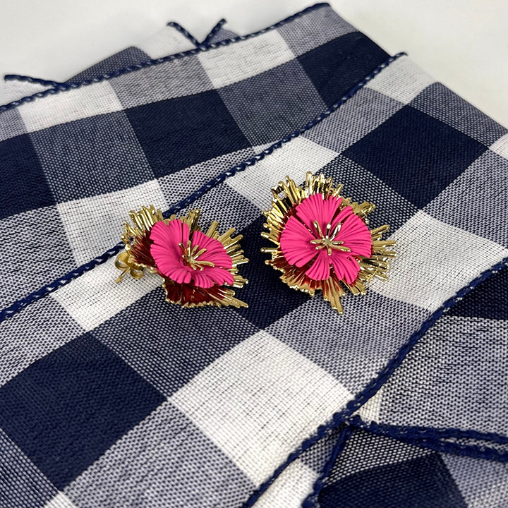 Pink Flower Earring