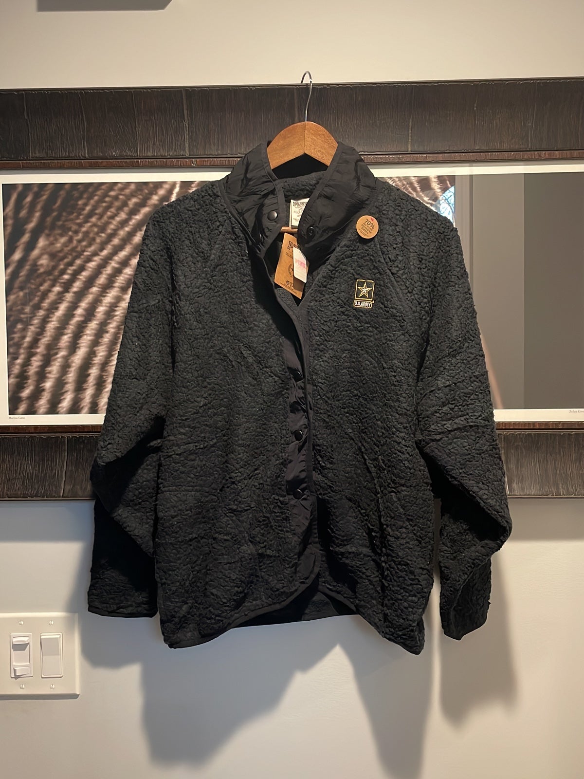 NWT VS PINK US ARMY Sherpa Button Up Jacket