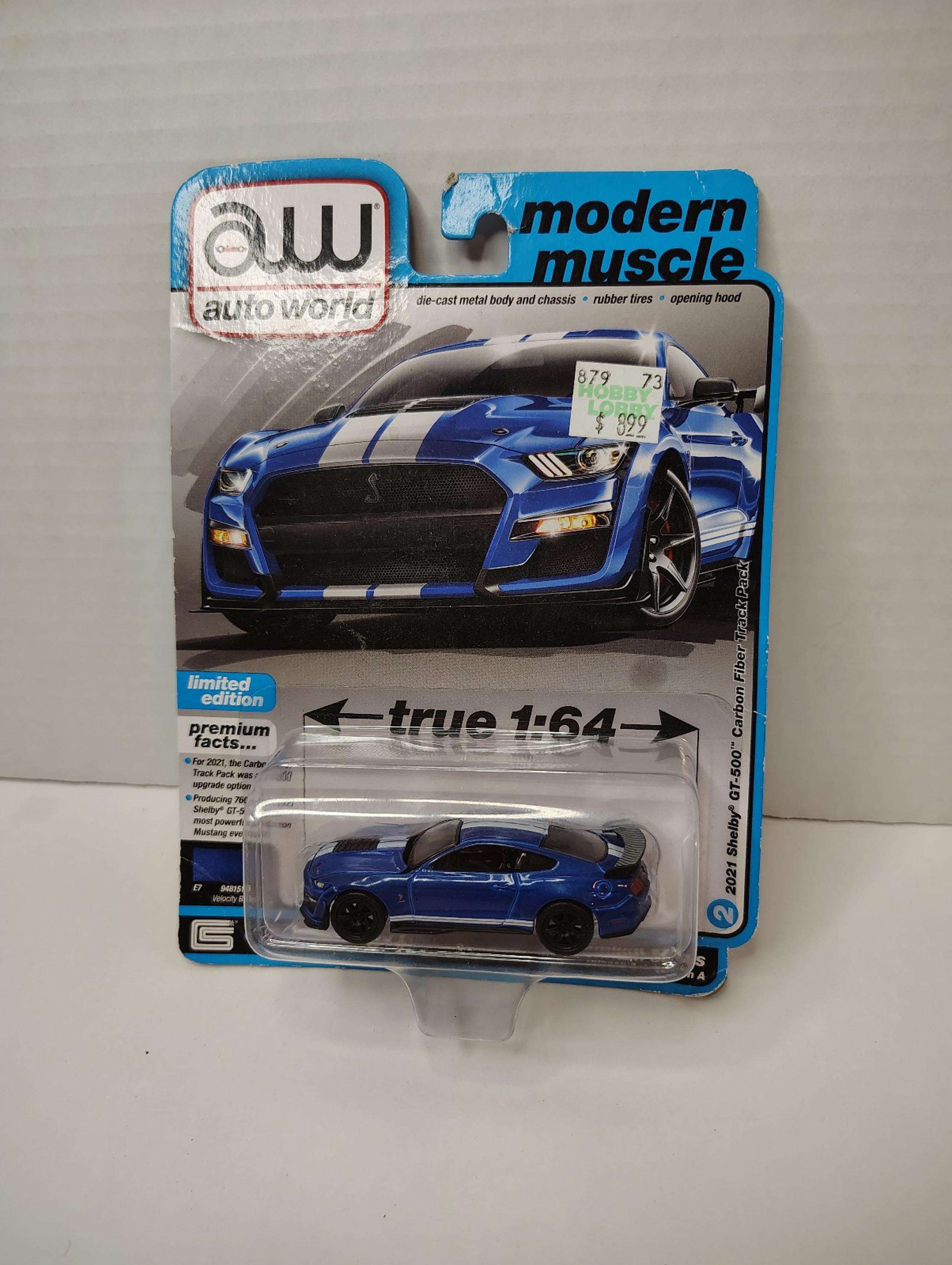 AUTO WORLD AWSP114A 1:64 2021 SHELBY GT500 CARBON EDITION (VELOCITY BLUE) B7