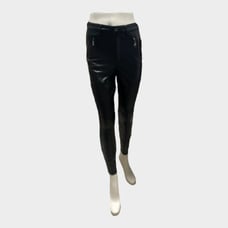 NWT Guess Women's Soto Black Leather Ankle Zip Skinny Pant Size 8