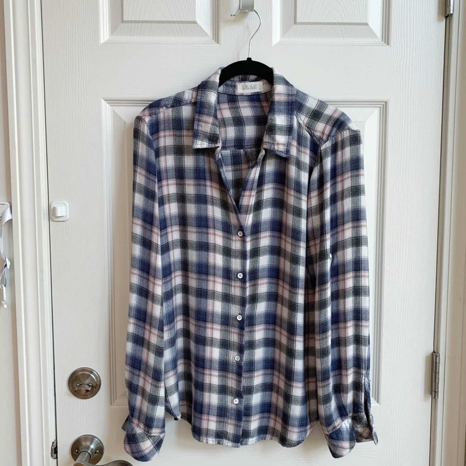 Bella Dahl plaid flannel button down, size L