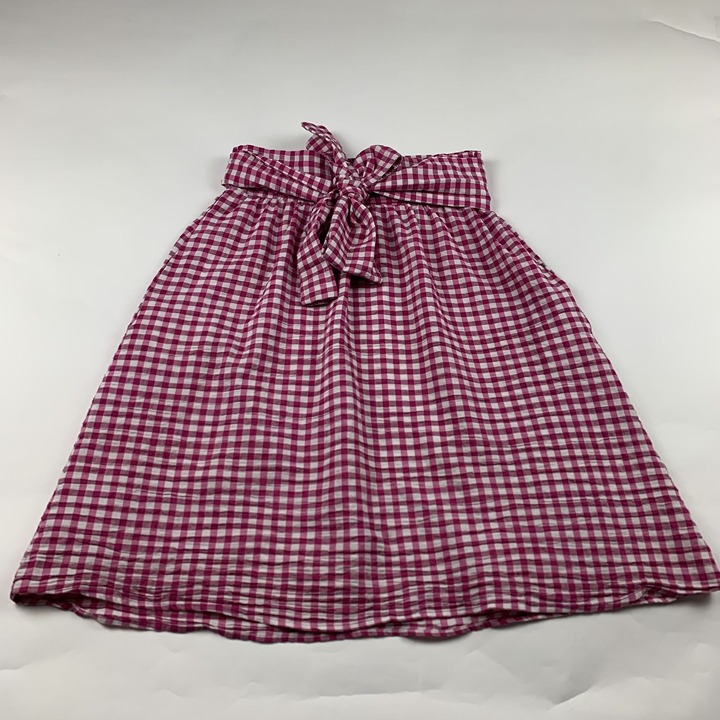 Zara Pink Gingham Checkered A-Line Skirt M