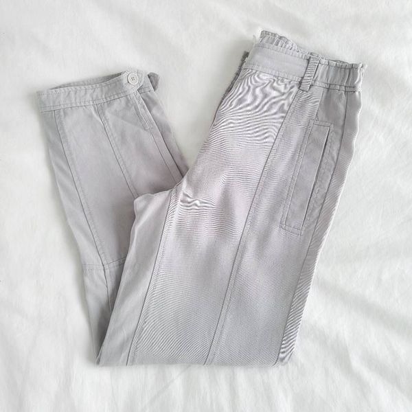 Eileen Fisher Womens Tencel High Rise Tapered Leg Trouser Jogger Pants Gray Size