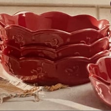 Set de (4) platos rojos Marbella