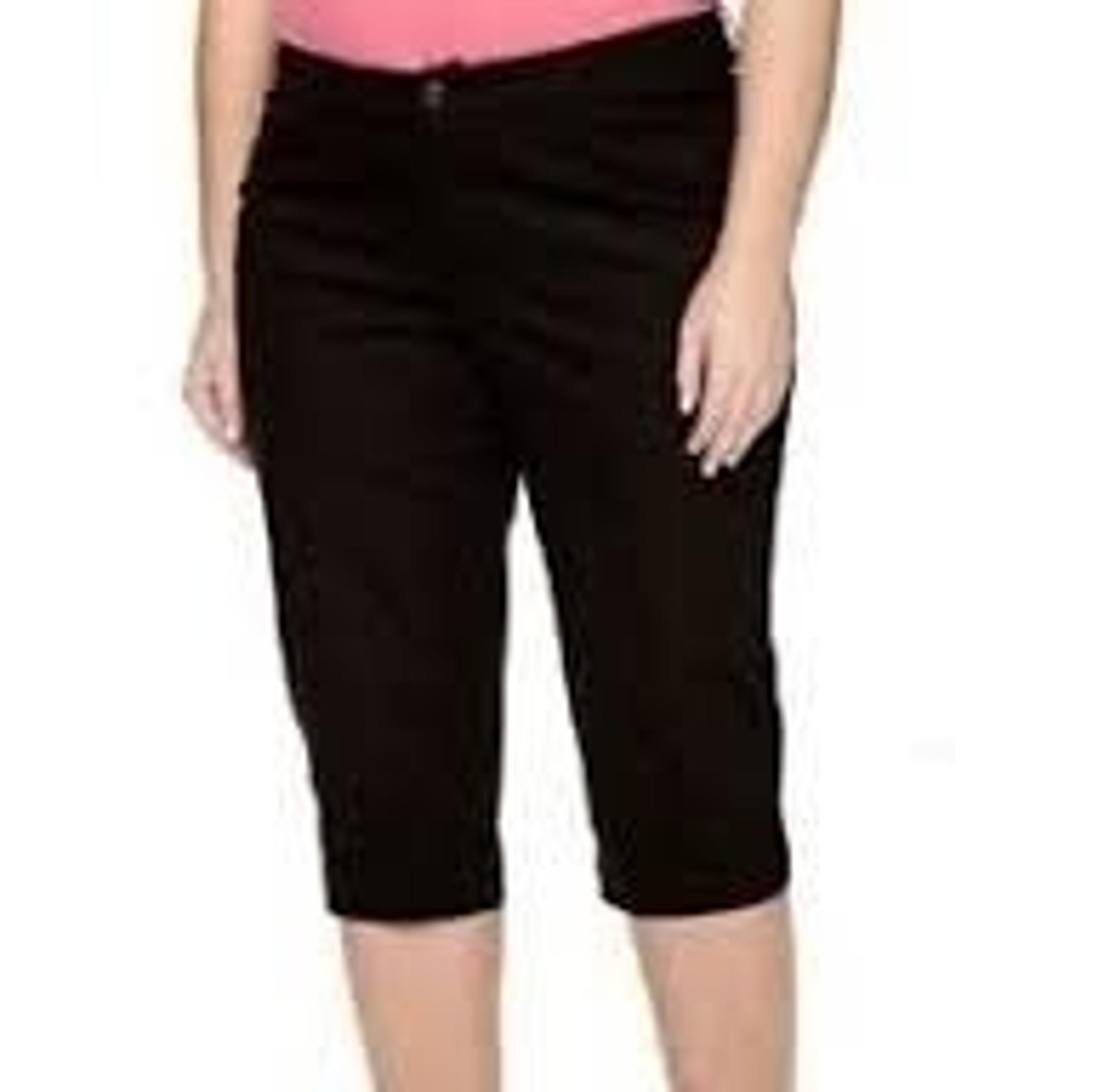 St. Johns Bay Womens Plus Size Secretly Slender Classic Fit Crop Pants In Black