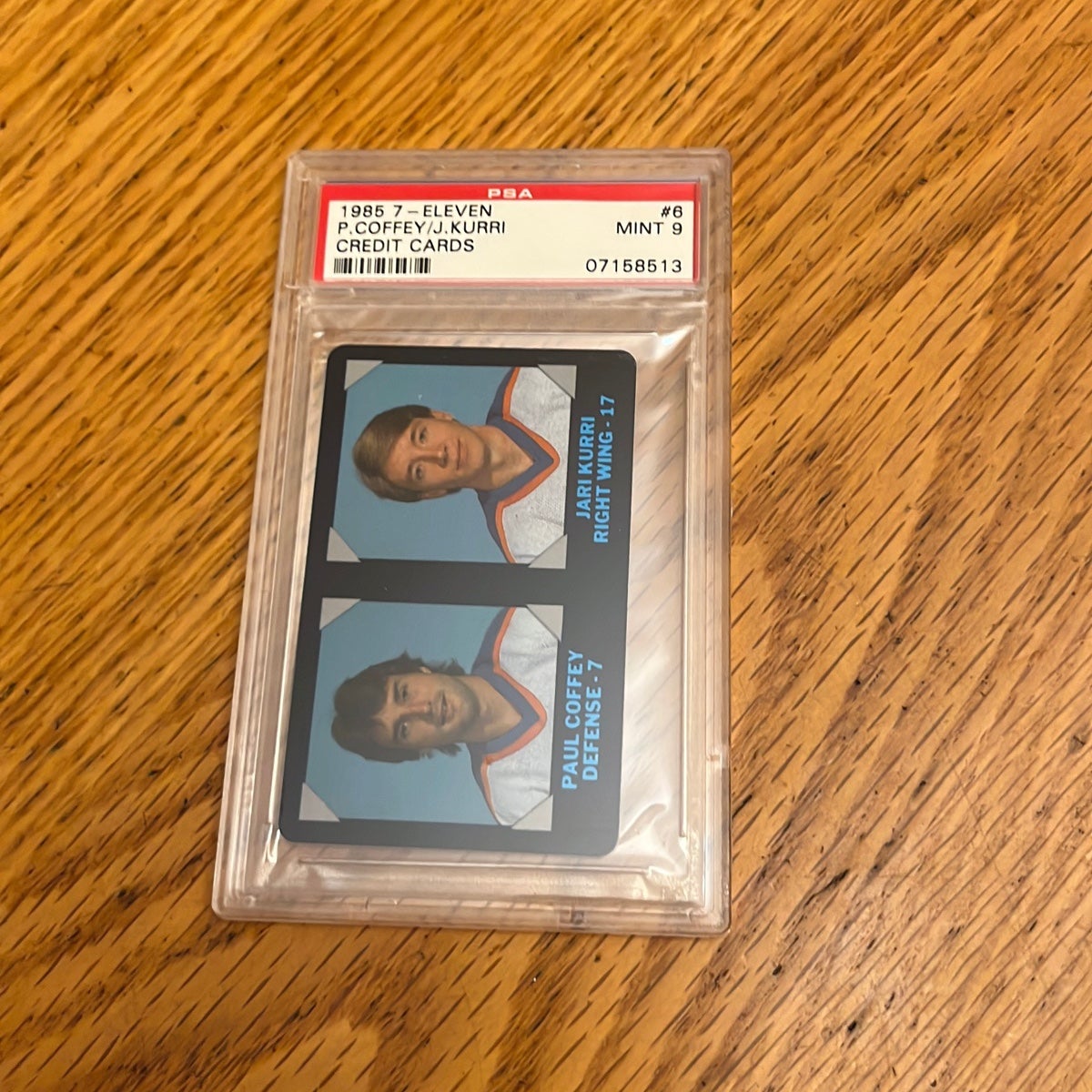 1985 NHL Coffey/Kurri 7-Eleven Card