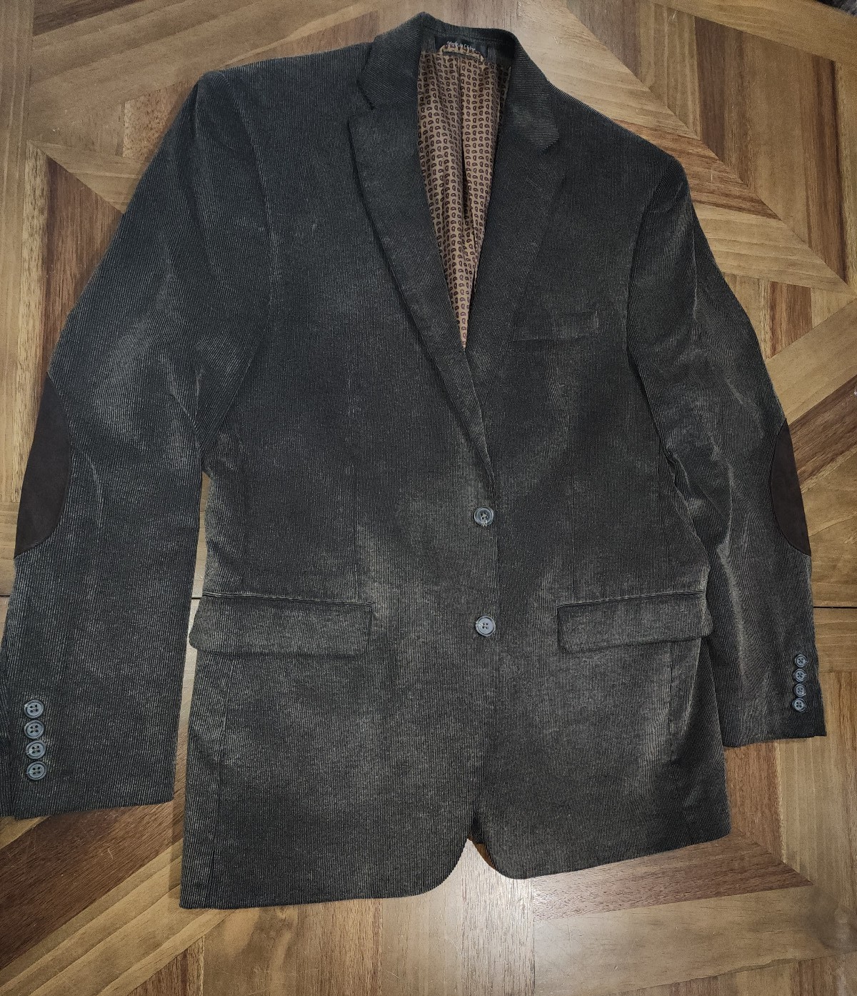 Chaps Mens Blazer Sport Coat Sport Jacket Men Suits 42R brown corduroy 2 button