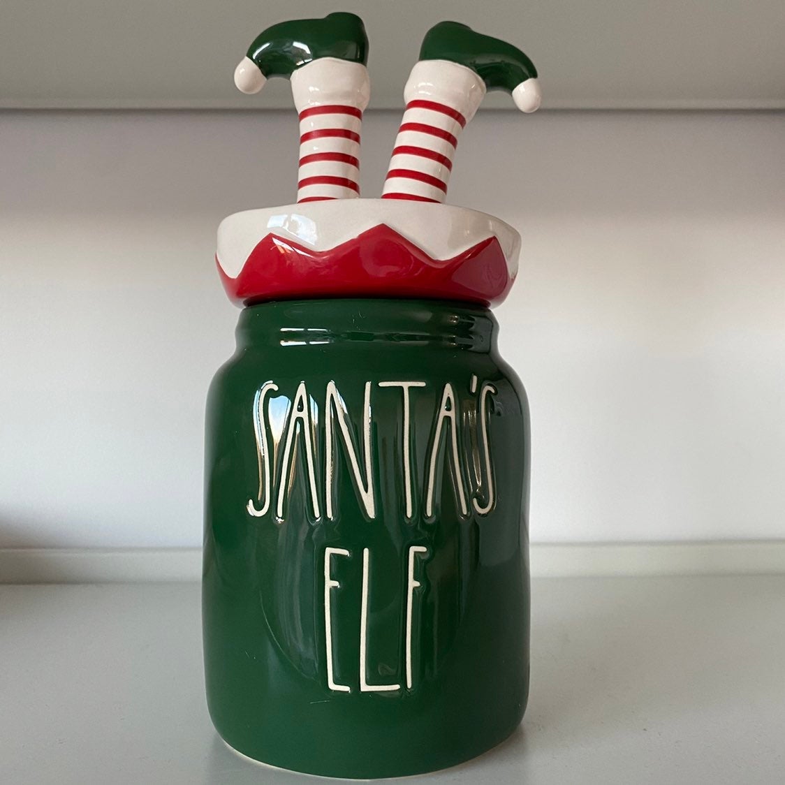 Rae Dunn Baby Santa's Elf Canister
