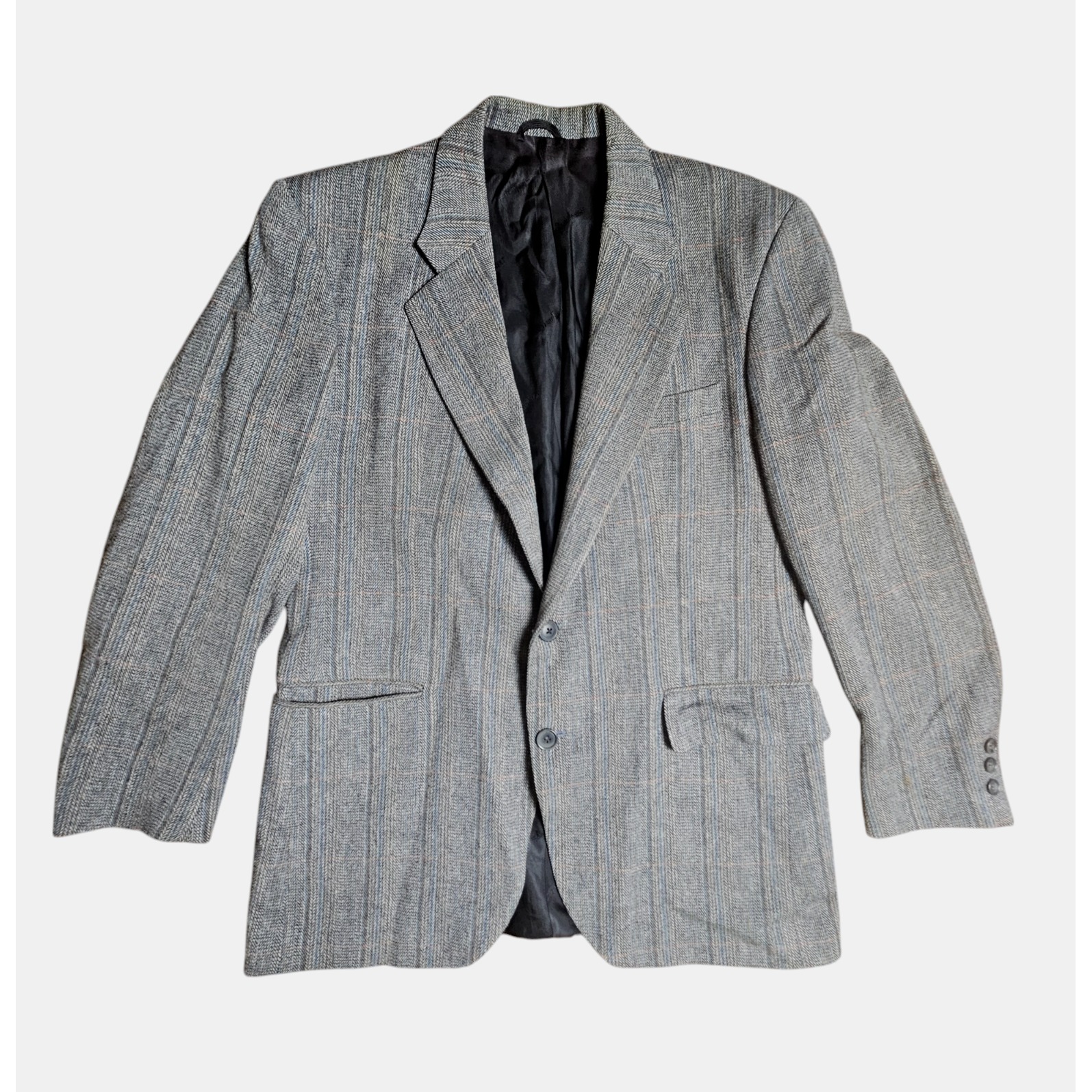 Yves Saint Laurent YSL Sport Coat Suit Blazer Jacket Wool Stripe Plaid Mens 38R
