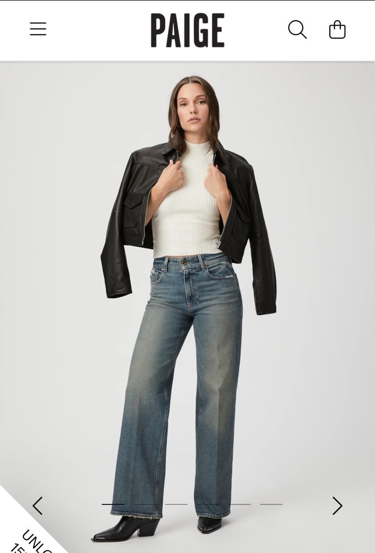 BNWT PAIGE Sasha wide leg jeans