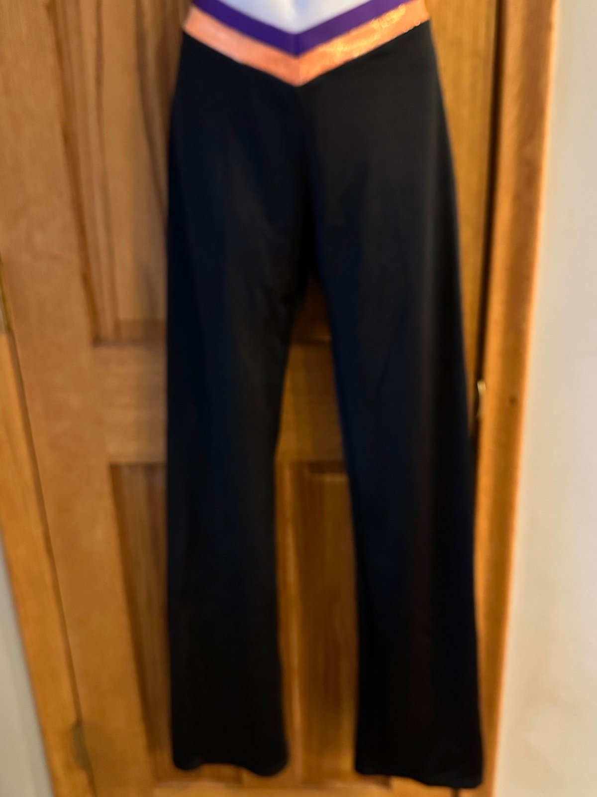 THE LINE UP BLACK ORANGE PUTPLE V WAISTBAND AUDITION PRO NFL NHL NBA DANCE PANTS