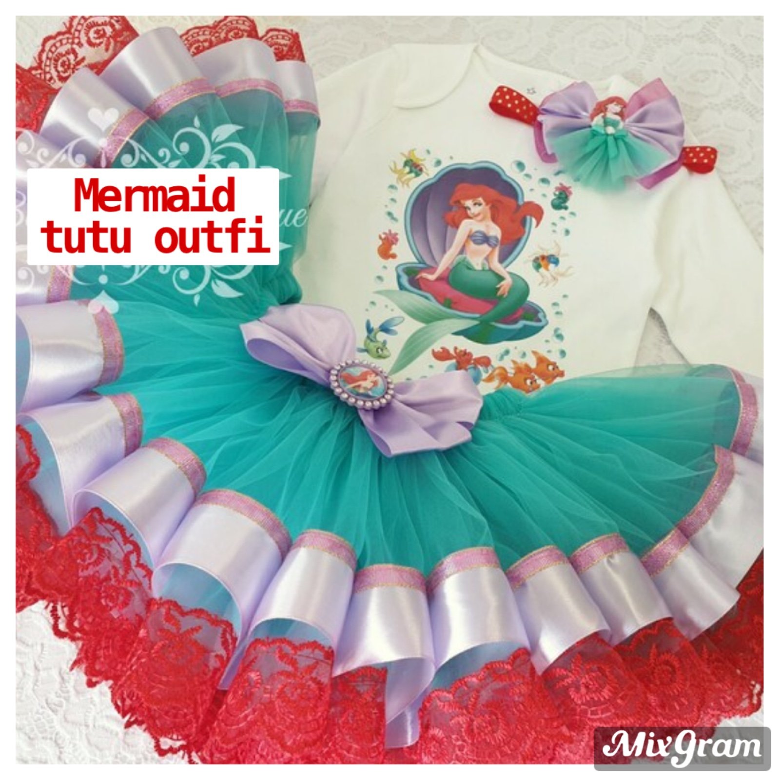 Little mermaid birthday party tutu outfit