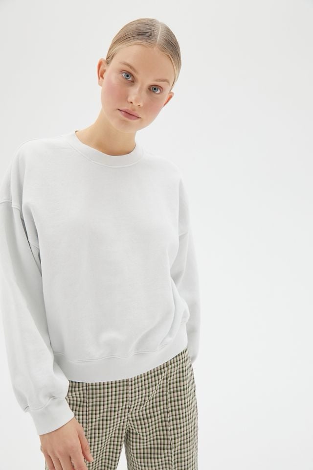 Agolde - Balloon Sleeve Crewneck Sweatshirt in Off White