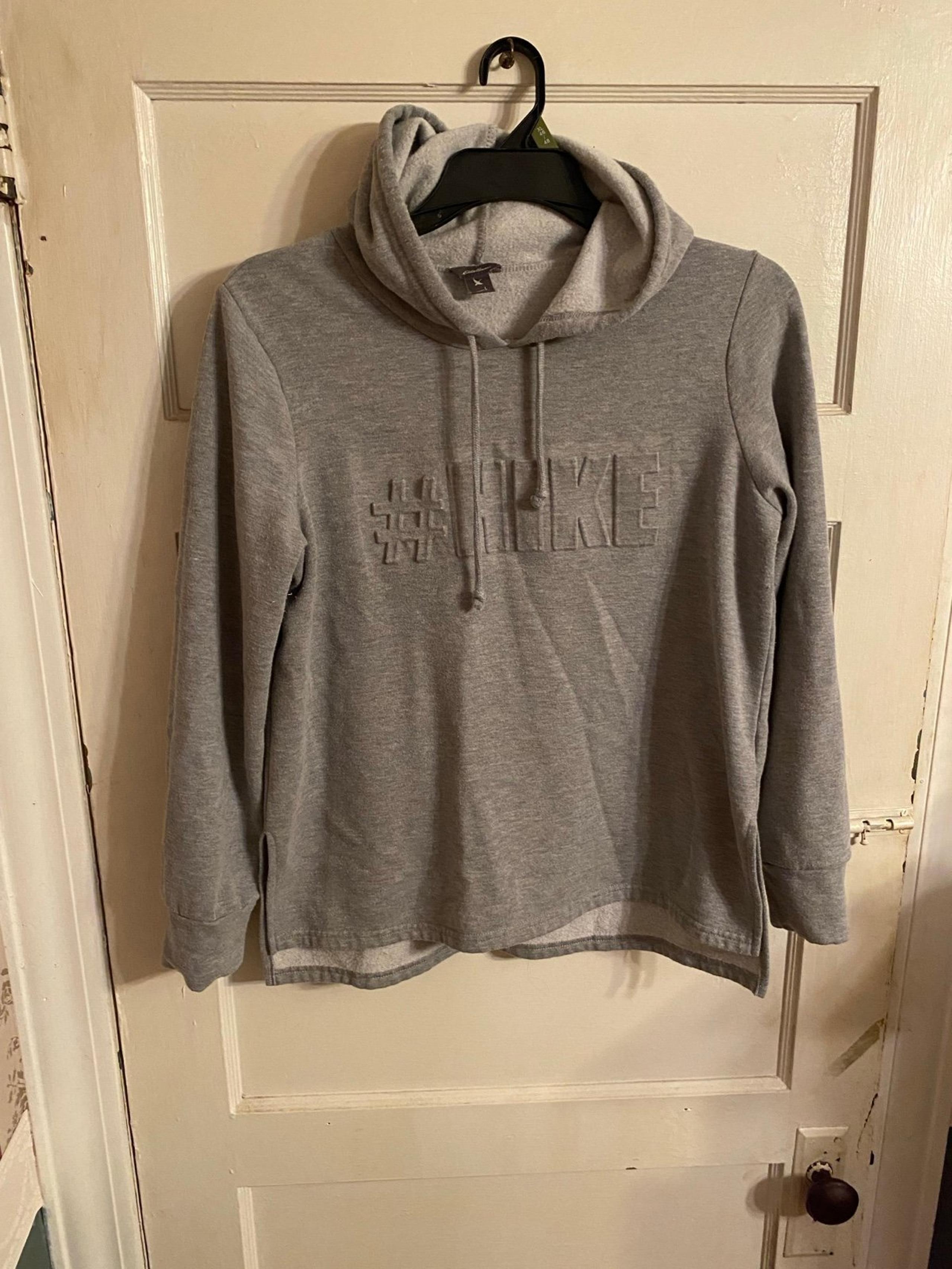 Eddie Bauer Hooded Hiking Fitness Long Sleeve Pullover Sweatshirt Women's Large.