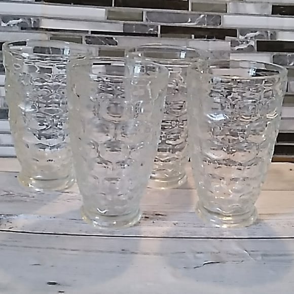 Vintage clear Indiana glass diamon point
