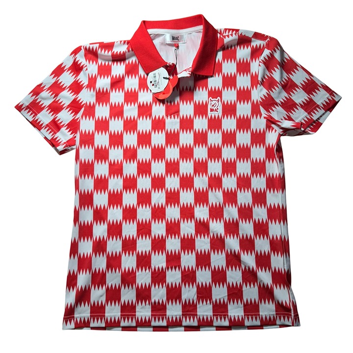 WAAC Golf Checked Polo Shirt Mens Size Large in Red & White New With Tags!