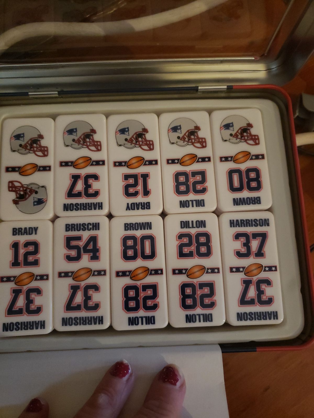 Vintage new England Patriots domino set