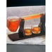 NEW IN BOX Brookstone 19th Hole GOLF Club Decanter w/ 4 Glasses & Wooden Display
