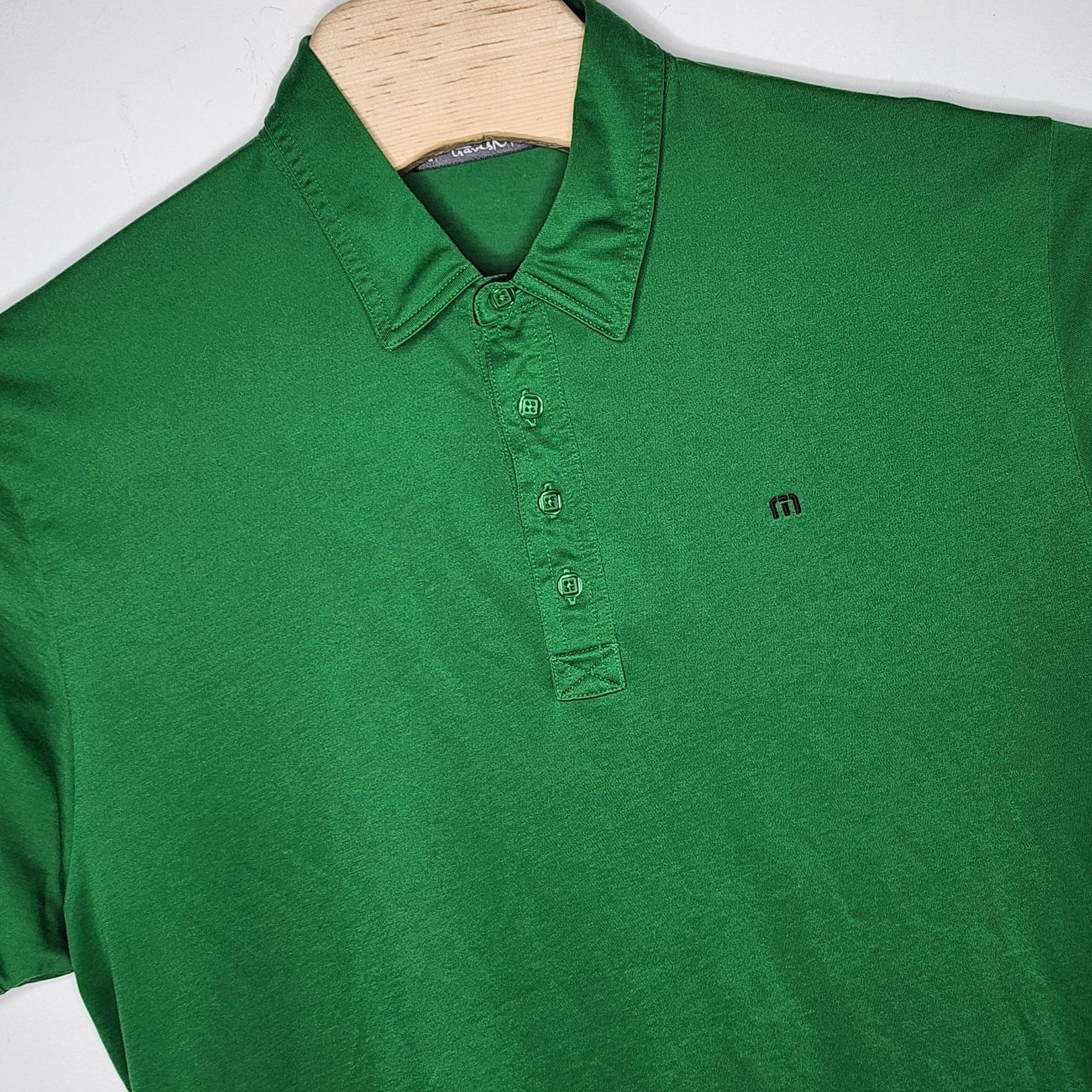 Travis Mathew Men's Green Short Sleeve Polo Golf Shirt Size XL