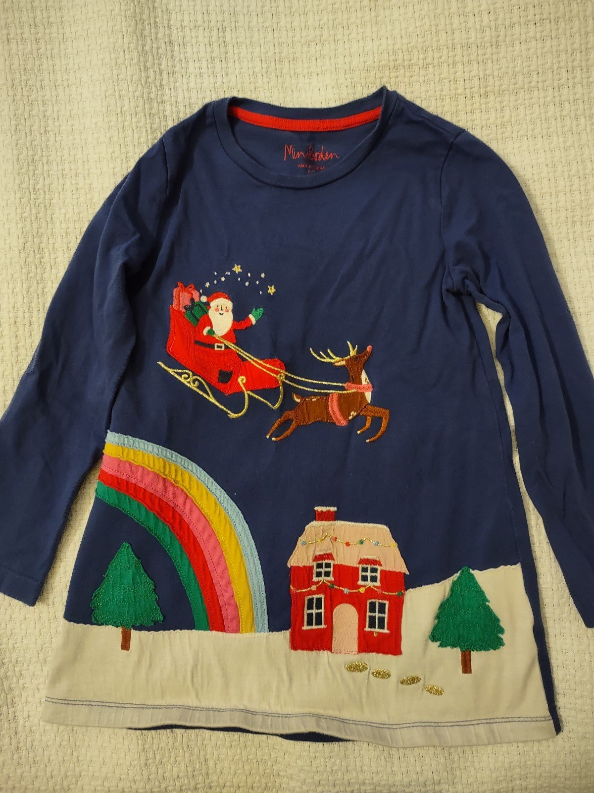 Mini Boden Christmas santa tunic dress 6-7