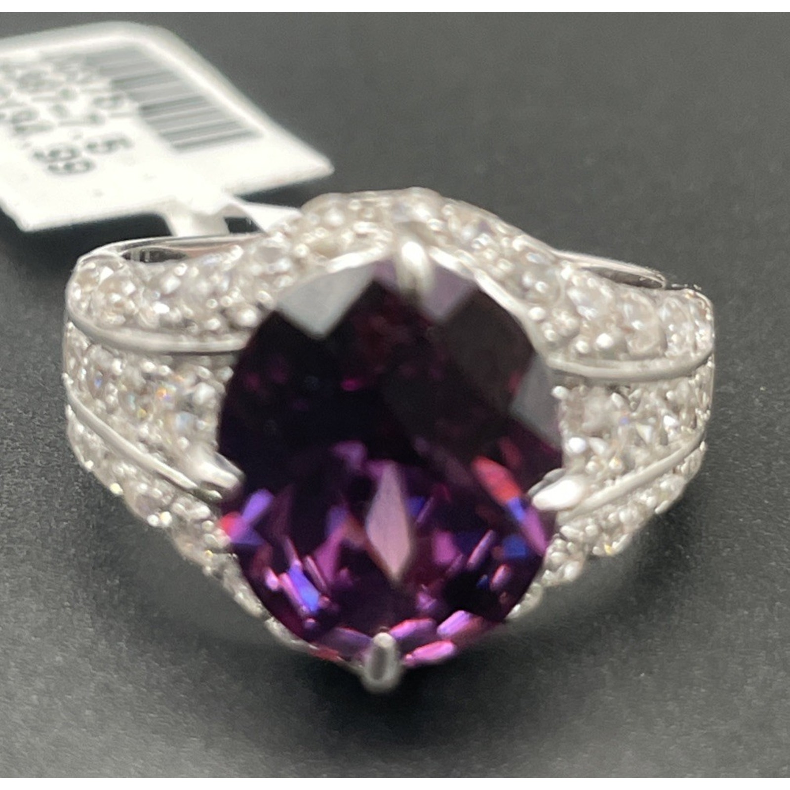 Crystal Amethyst Gemstone 7.5 With 925 Sterling Silver Engagement Ring Women's