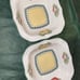 Villory & Boch Bowls Square Fruits Germany Vintage Set 2 Measures 5”.5 across t