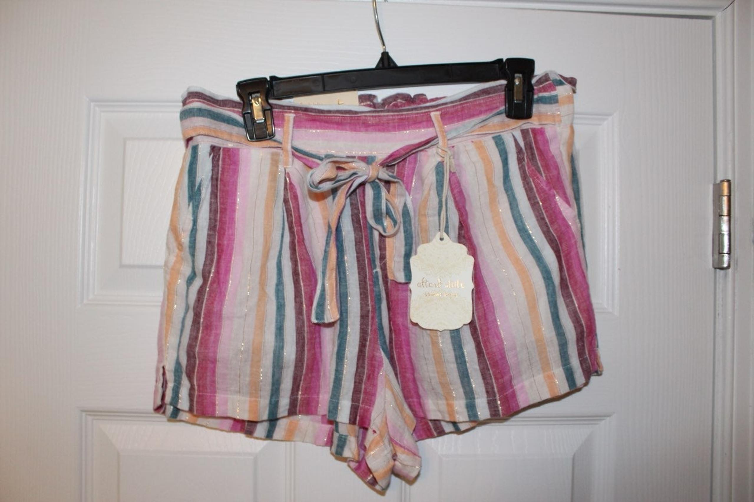 Altar’d state |purple multi linen shorts