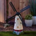 Solar LED Windmill Lighthouse Garden Statue Spinning Lighted Patio Yard Décor