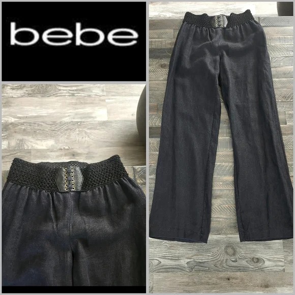 Bebe black linen pants size medium