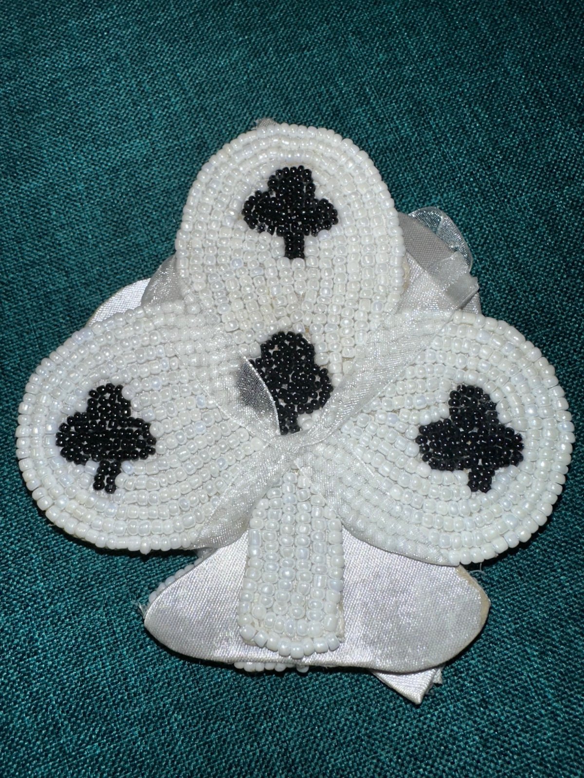 Pier 1 Set Of 4 Playing Card Suits (Heart Spade Diamond Club) Beaded Coasters