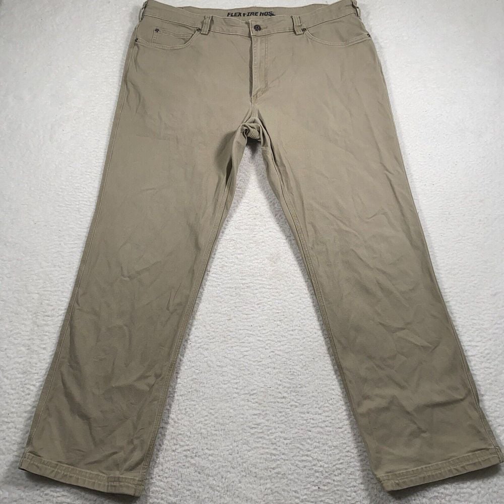 Duluth Trading Co Pants Men 40x32 (Fit 40x30) Tan Flex Fire Hose Canvas Stretch
