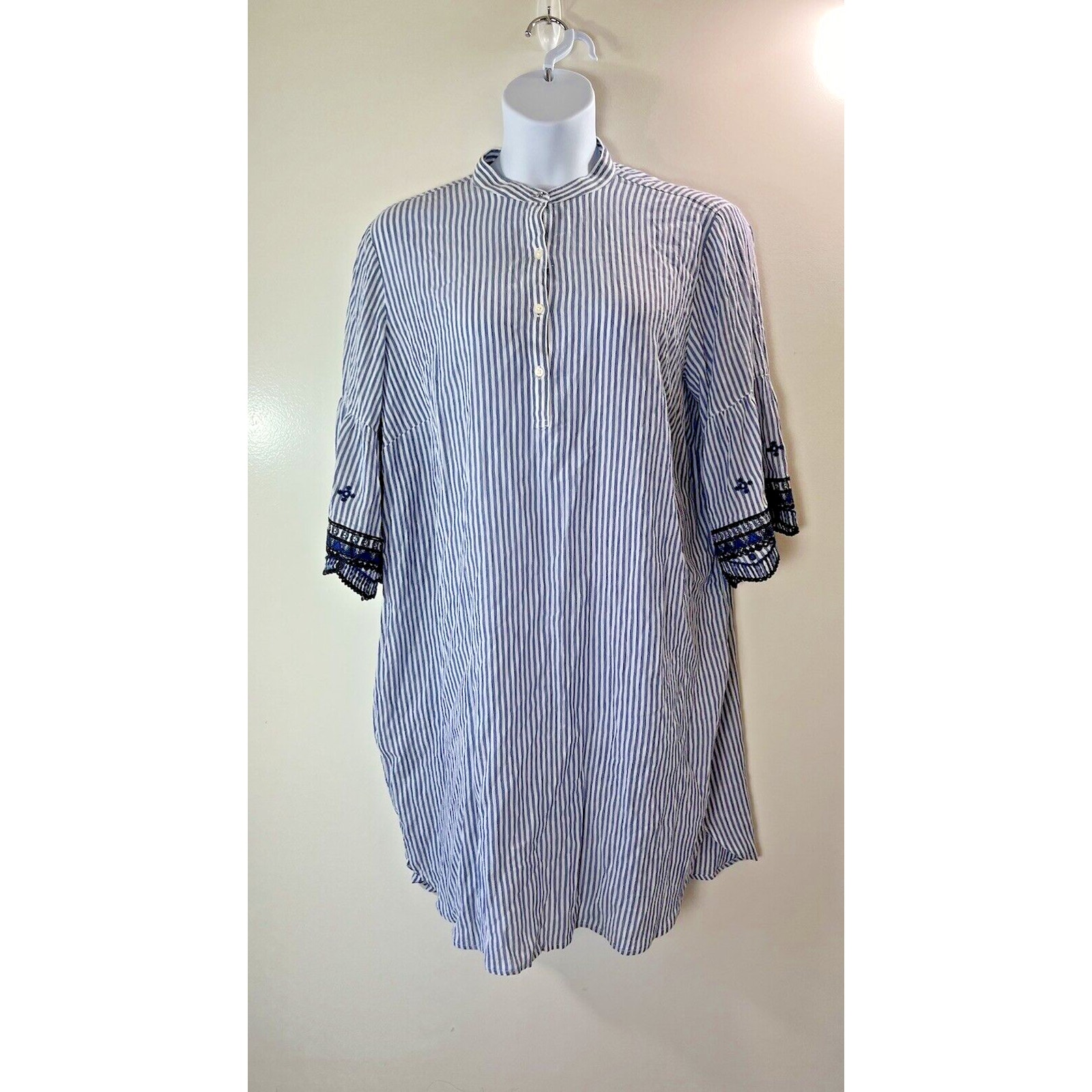 Lauren Ralph Lauren Women's Embroidered Shirt Dress Size 2X 18W Boho Cottagecore