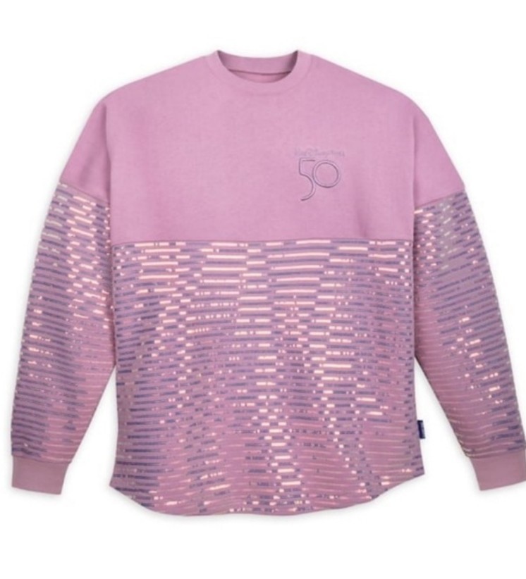 Walt Disney World 50th Anniversary Spirit Jersey WDW Earidescent Pink Sequin