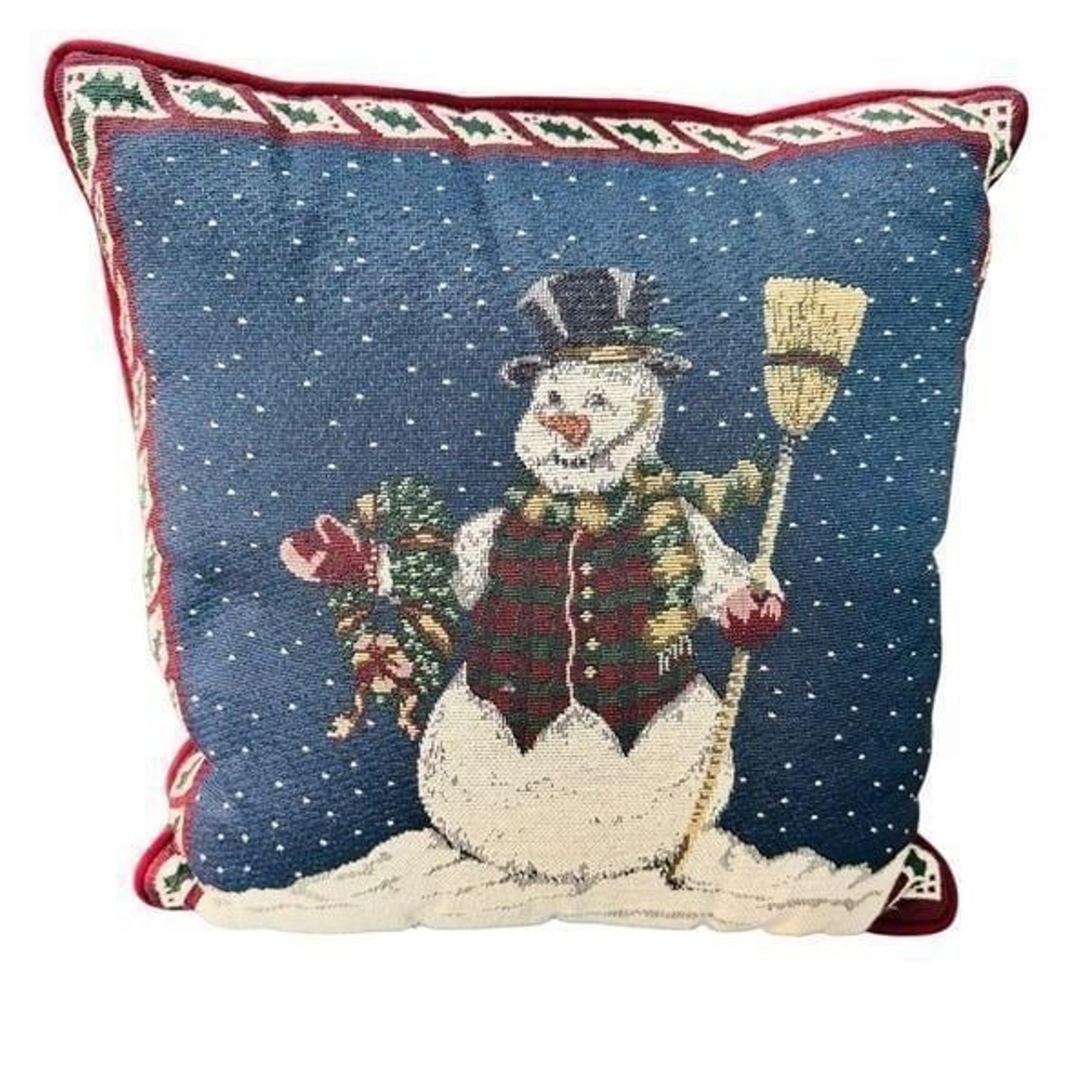 Tapestry Christmas snowman decorative pillow