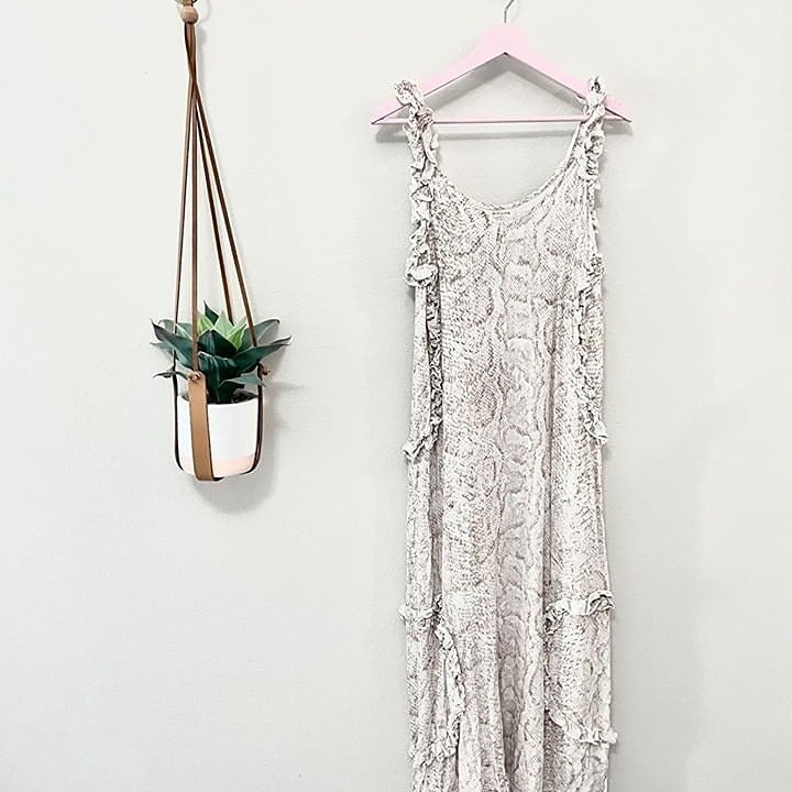 PILYQ Ruffle Snakeskin Tank Maxi Coverup Dress Size XS/S