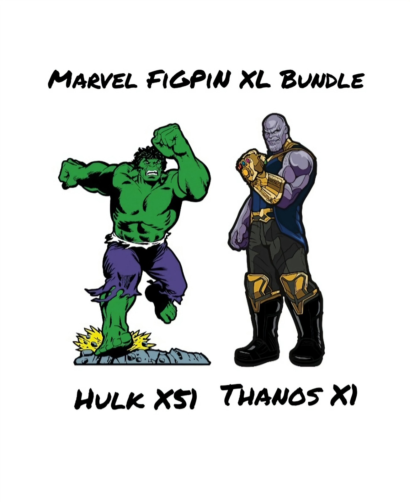 Marvel® FiGPiN® XL Thanos X1 & The Incredible Hulk X51 Pins