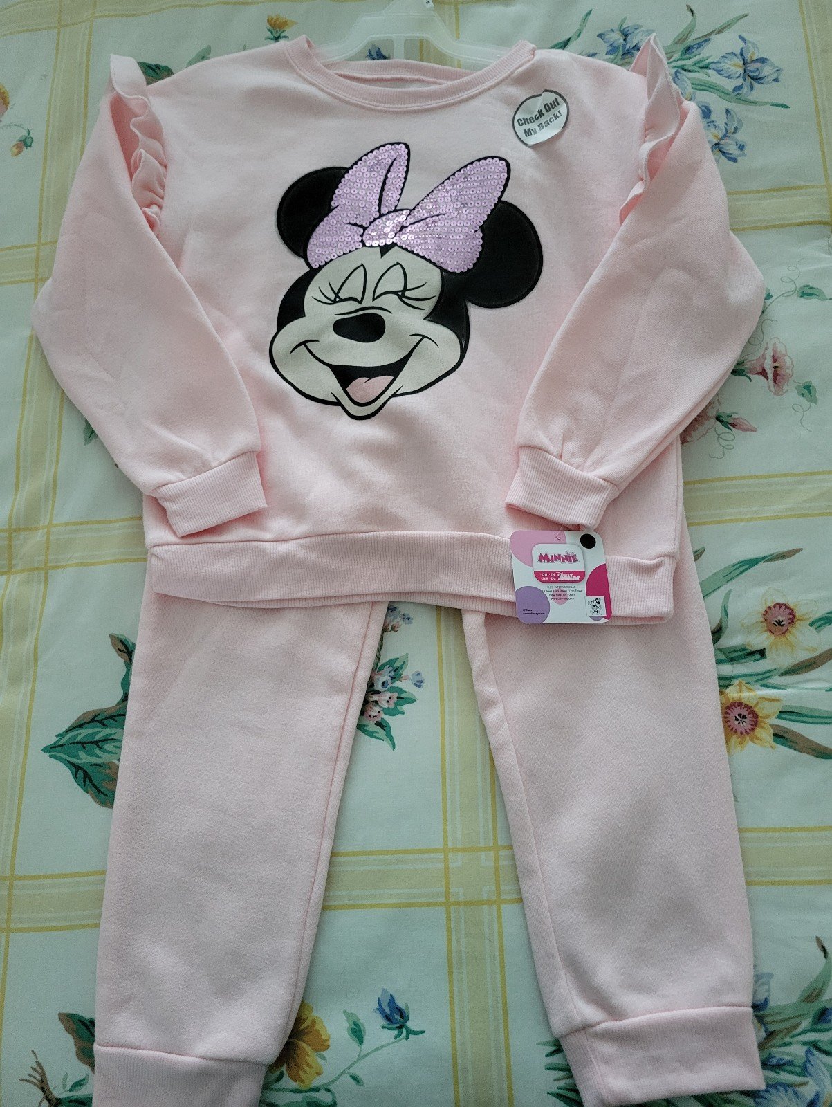 NWT Disney Junior Minnie Pink 2-piece Long-sleeve & Pants with Minnie on Front
