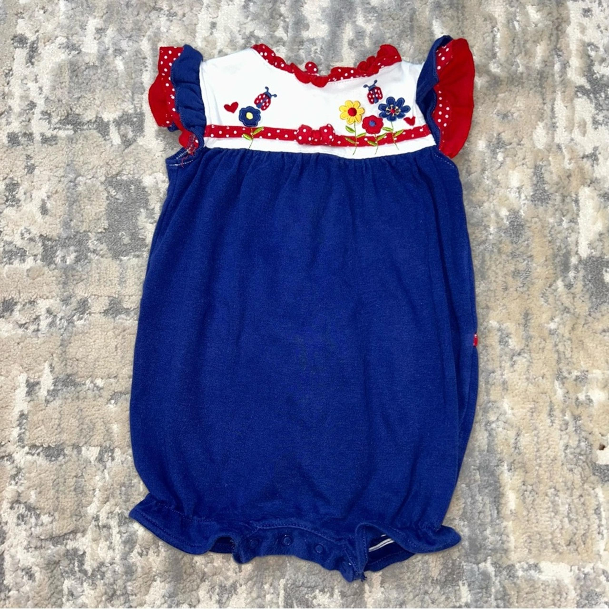 Vintage Okie Dokie Blue Summer Romper 12 Months