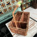 Vintage Wicker Country Utensil/Napkin Caddy w/Tropical Trees and Ceramic Tiles