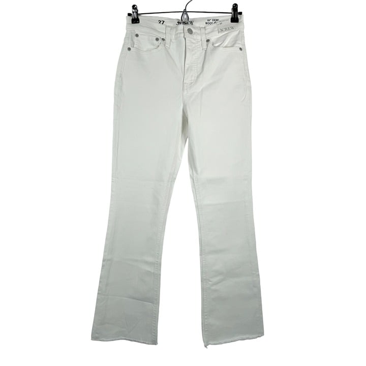 J.Crew 10 Demi Boot Crop Jeans White stretch preppy 90s sz 27