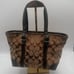 COACH VINTAGE JAQUARD MINI BROWN MONOGRAM TOTE SHOULDER BAG
