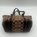 COACH VINTAGE JAQUARD MINI BROWN MONOGRAM TOTE SHOULDER BAG
