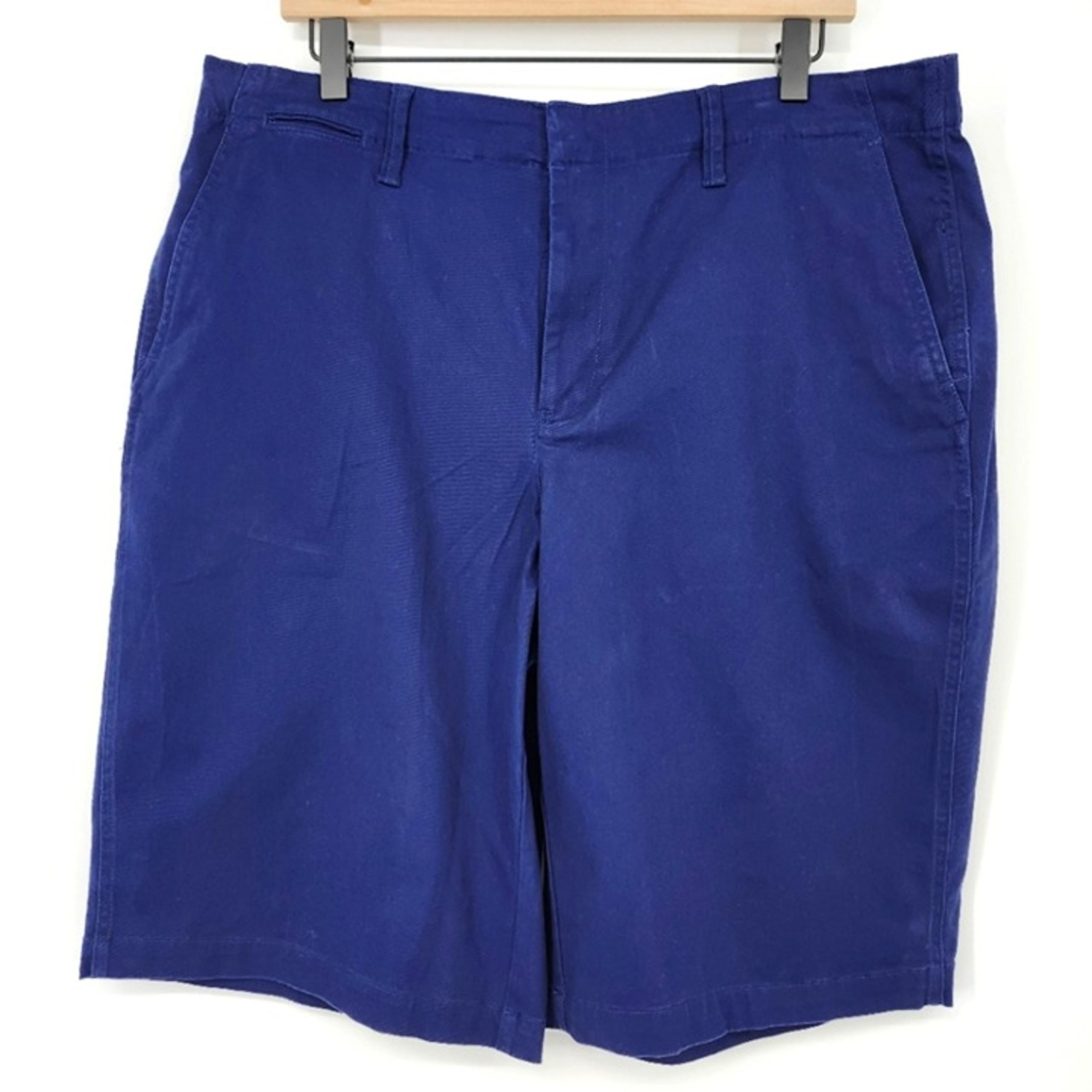 Lands' End Womens Classic 12" Chino Shorts Size 16 Deep Sea Blue Coastal Prep
