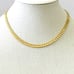 Monet Flat Square Link Chain Necklace Modern Gold Tone Signed Minimalist 17 Inch