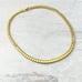 Monet Flat Square Link Chain Necklace Modern Gold Tone Signed Minimalist 17 Inch