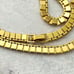 Monet Flat Square Link Chain Necklace Modern Gold Tone Signed Minimalist 17 Inch
