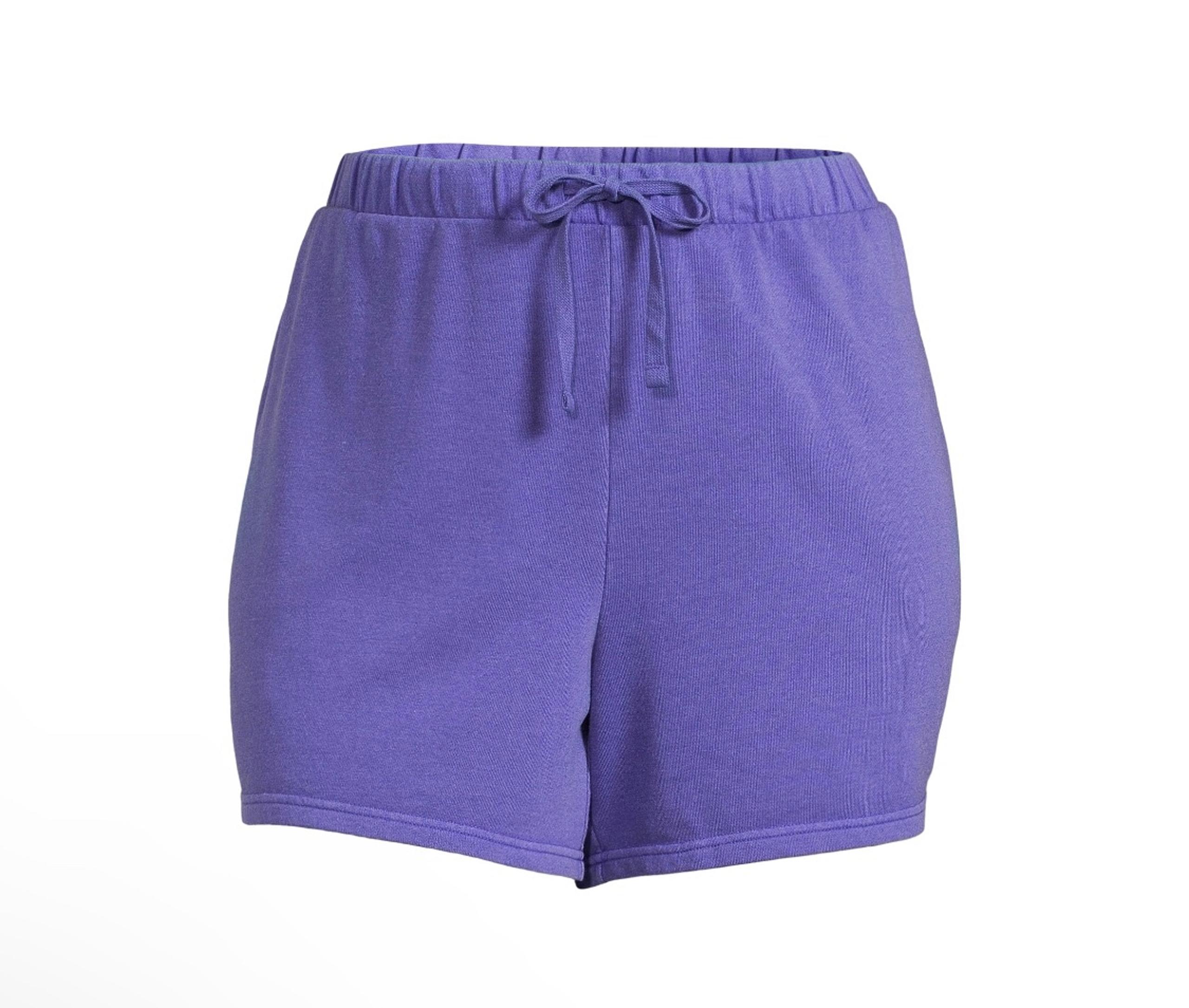 TERRA & SKY Leisure Shorts Size 1X 16W-18W Pockets Purple Terry Womens New