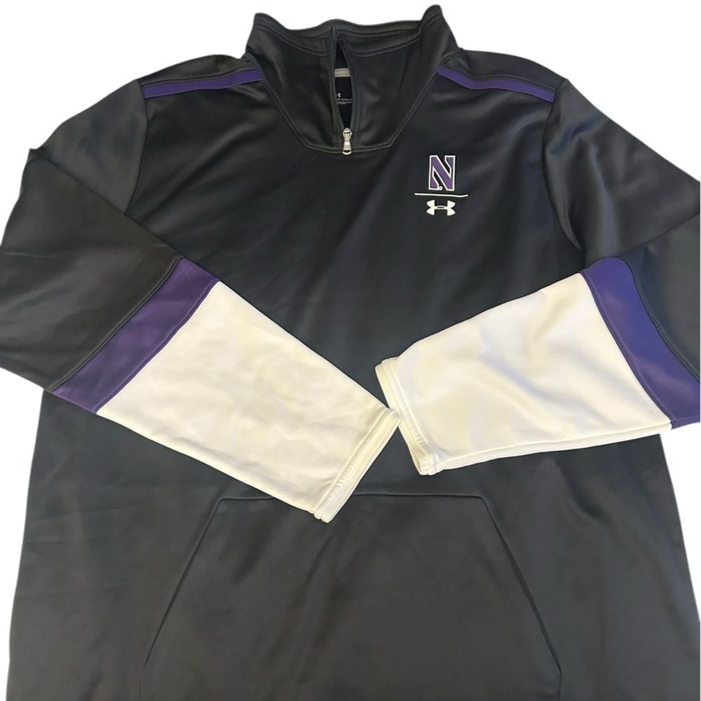 NWT Under Armour Zip Collar On-Field Collection Sweatshirt Northwestern Men 2XL