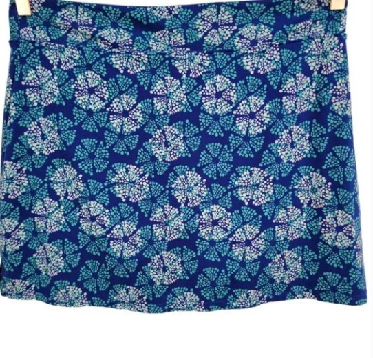 Blue Teal White Stretchy Outdoor Skort